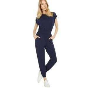 NWT Bishop + Young Large Navy Short Sleeve Jumpsuit